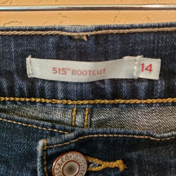 Levis Womens 515 Bootcut Dark Wash Jeans Stretch Denim Size 14 - Picture 2 of 7